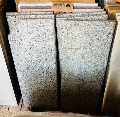 6 x Damaged/Clearance Silver Grey Flamed Granite Pool Coping Stone Bullnose Step 900 x 350 x 30