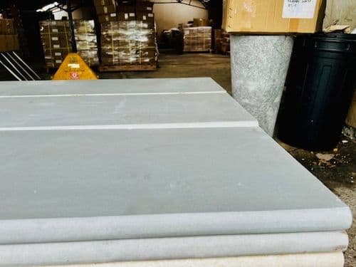 8 no. Clearance / Damaged Kandla Grey  Honed & Sawn Bullnose / Coping stone / Step 900 x 350 x 30 mm