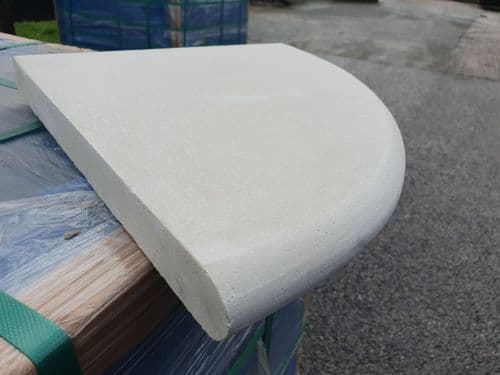 8 no. CLEARANCE / DAMAGED Mint Fossil Honed Sandstone Bullnose Corner Piece 350 x 350 x 30 mm