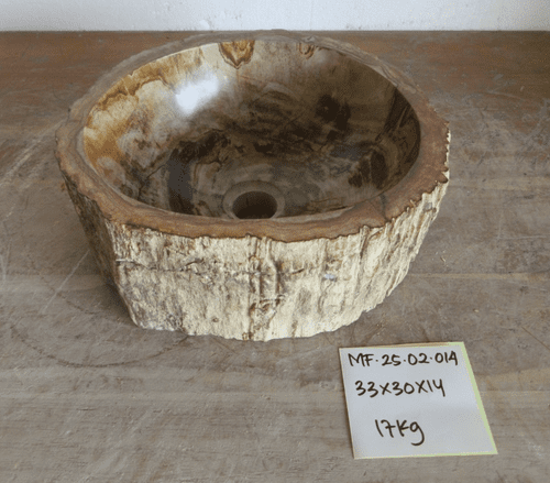 Alluring Mini Petrified Wood Bathroom Wash Basin approx 33 x 30 x 14 cm ( MF.25.02.014)