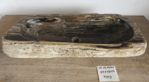 Archaic Petrified Wood wash basin approx 84cm x 39cm x 15cm (LF.25.04.002)