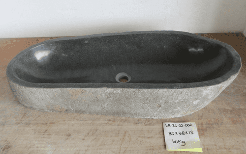 Arresting Long River Rock Granite Stone Basin LR.25.02.002 ( approx 85cm x 38cm x 15cm)