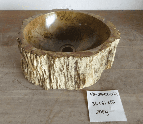 Arresting Petrified Wood Bathroom Wash Basin approx 36cm x  31cm x 15 cm (MF.25.02.002)