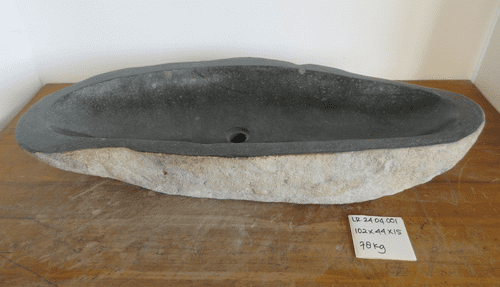 Astonishing Long River Rock Granite Bathroom Sink approx 102 cm x 44 cm x 15 cm ( LR.24.04.001 )