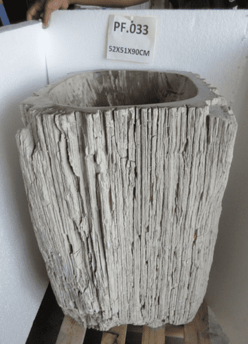 Astounding Petrified ( Fossilised) Wood Pedestal Sink (PF.033) @ approx W:52cm x D:51cm x H:90 cm