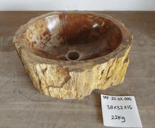 Astounding Petrified Wood Bathroom Wash Basin approx 38cm x  32cm x 15 cm (MF.25.02.005)