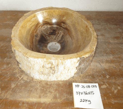 Astounding Petrified Wood Bathroom Wash Basin approx 38cm x 32cm x 15 cm (MF.25.08.005)