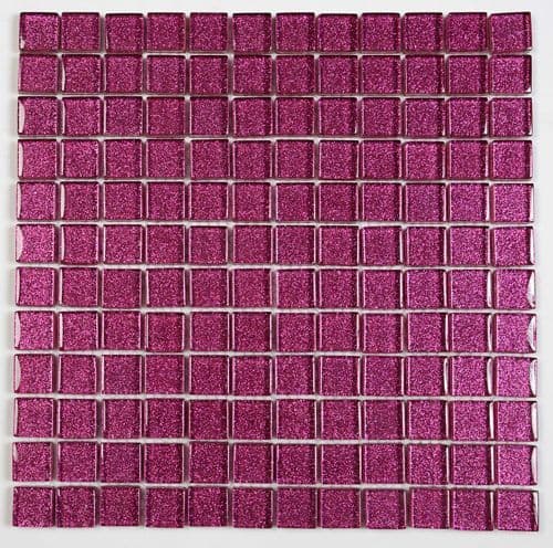 Barbie Pink Glitter Glass Mosaics