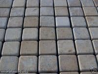 Beige Tumbled Marble Mosaic Tiles 3 cm x 3 cm @ £49.99 per m2