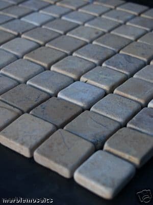 Beige Tumbled Marble Mosaic Tiles 3 cm x 3 cm @ £49.99 per m2