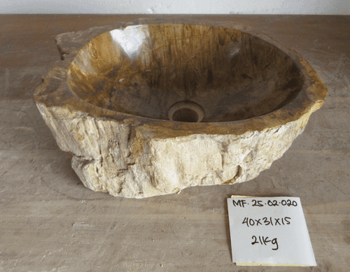 Bijou Petrified Wood Wash basin approx 40 cm x  31 cm x 15 cm (MF.25.02.020)