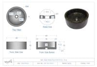 Black  Polished Marble Drum Sink 40 cm