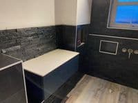 Black Quartz Sparkle Maxi  Split Face Mosaic Stone Z  Tiles Cladding