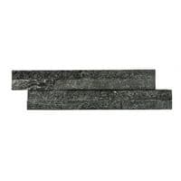 Black Quartz Sparkle Maxi  Split Face Mosaic Stone Z  Tiles Cladding