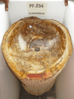 Breathtaking Petrified ( Fossilised) Wood Pedestal Sink (PF.034) @ approx W:51cm x D:44cm x H:90 cm