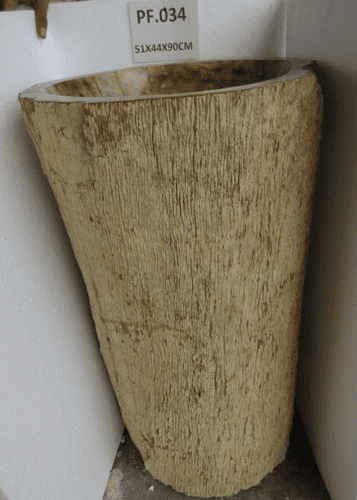 Breathtaking Petrified ( Fossilised) Wood Pedestal Sink (PF.034) @ approx W:51cm x D:44cm x H:90 cm