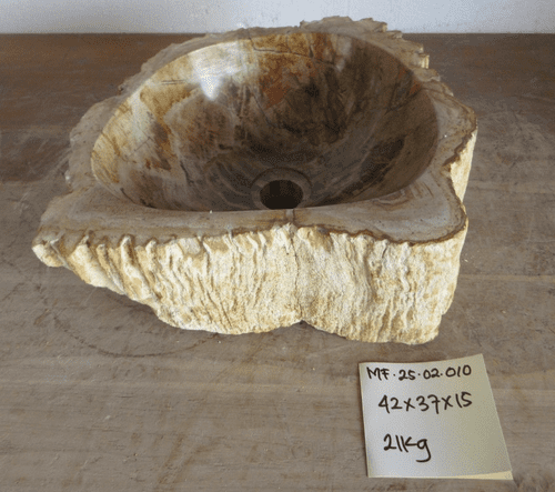 Captivating Petrified Wood Bathroom Wash Basin approx 42 cm x 37 cm x 15 cm (MF.25.02.010)