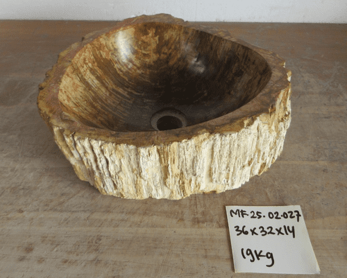 Charismatic Petrified Wood Wash basin approx 36 cm x  32 cm x 14 cm (MF.25.02.027)