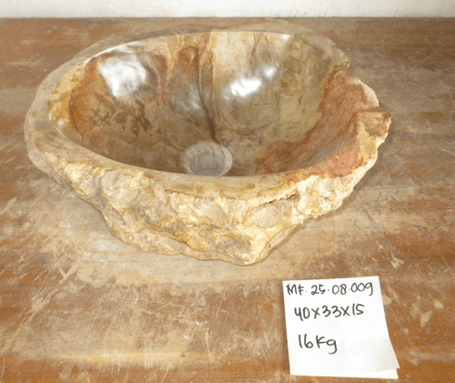 Charming Mini Petrified Wood Bathroom Wash Basin approx 40 x 33 x 15 cm (MF.25.08.009 )