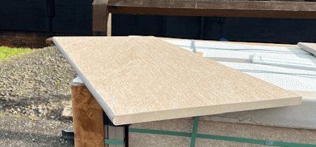 CLEARANCE / DAMAGED Manhattan Beige Porcelain SINGLE Bullnose @ 900 x 450 x 20 mm