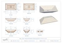 Cream / Beige Stone Marble Trapezio Sink 60 cm x 35 cm x 15 cm