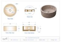 Cream Natural stone  Marble wash basin 40cm  drum sink perfect for the bathroom