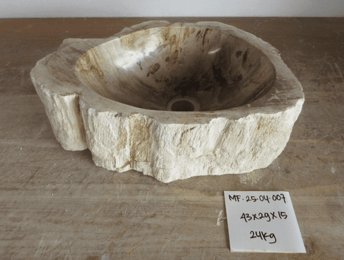 Cute Petrified Wood Bathroom Wash Basin approx 43 x 29 x 15 cm ( MF.25.04.007)