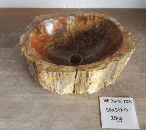 Cute Petrified Wood Wash basin approx 38 cm x  30 cm x 15 cm (MF.25.02.023)