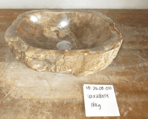 Cute Petrified Wood Wash basin approx 42 cm x 28 cm x 14 cm (MF.25.08.010)