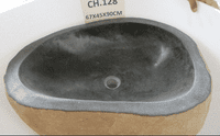 Dashing River Rock Boulder Pedestal Wash Basin Approx W:67cm x  D:45 cm x  H:90 cm ( CH.128)