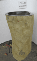 Dashing River Rock Boulder Pedestal Wash Basin Approx W:67cm x  D:45 cm x  H:90 cm ( CH.128)
