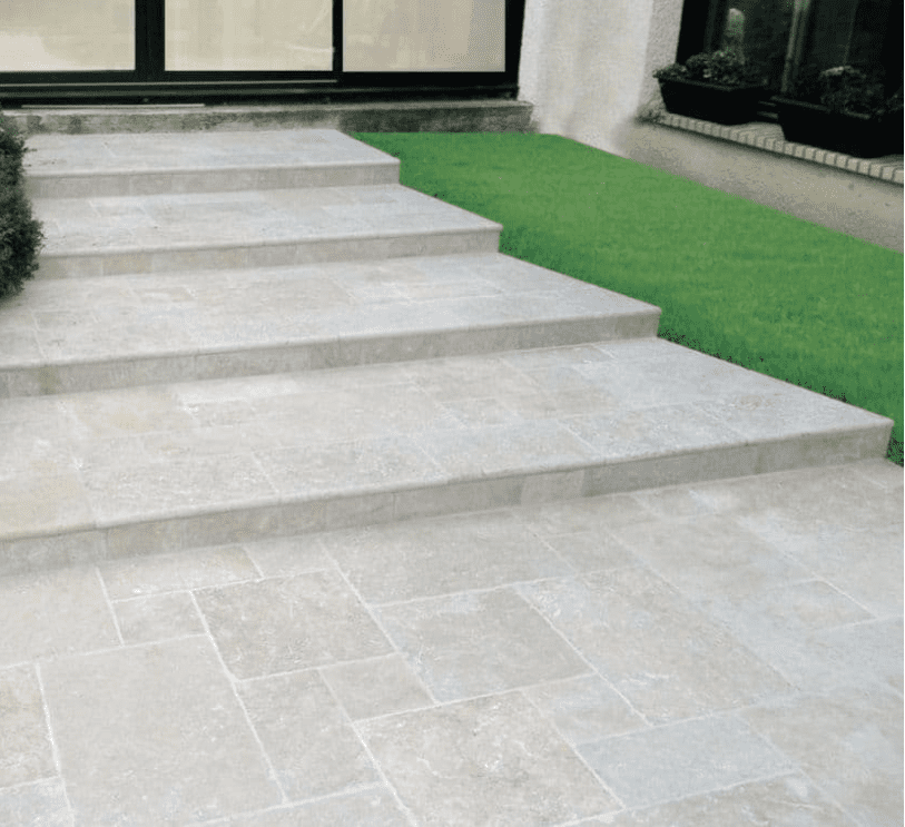 Dijon Limestone BRUSHED "Drip Groove" Bullnosed Limestone Pool Coping