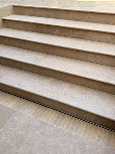 Dijon Limestone BRUSHED Single Bullnosed Limestone Pool Coping / Step 900 x 350 x 30 mm approx.