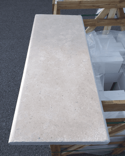 Dijon Limestone TUMBLED DOUBLE Bullnosed Limestone Pool Coping / Step 900 x 350 x 30mm