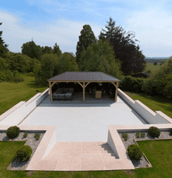 Dijon  Limestone TUMBLED DOUBLE Bullnosed Limestone Pool Coping / Step 900 x 350  x 30mm approx.