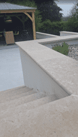 Dijon  Limestone TUMBLED SINGLE Bullnosed Limestone Pool Coping / Step 900 x 350  x 30mm