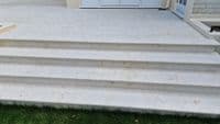 Egyptian Beige Limestone Sawn & Sandblasted DOUBLE Bullnose Step 900 x 350 x 30 mm
