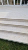 Egyptian Beige Limestone Sawn & Sandblasted DOUBLE Bullnose Step 900 x 350 x 30 mm