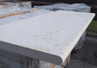 Egyptian Beige Limestone Sawn & Sandblasted DOUBLE Bullnose Step 900 x 350 x 30 mm
