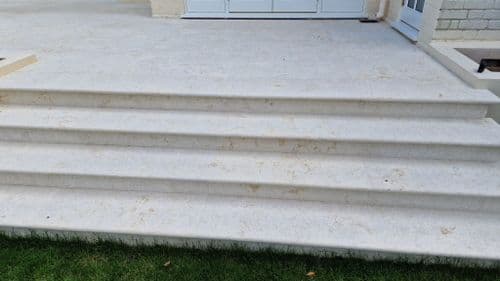Egyptian Beige Limestone Sawn & Sandblasted SINGLE Bullnose 900 x 350 x 30 mm approx.