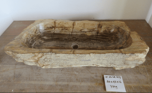 Feature Piece Petrified Wood Wash basin approx 86 cm x 40 cm x 16 cm (LF.25.04.009)