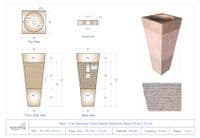 Free Standing Cream Marble Bathroom Basin 90 cm x 40 cm Pyramid model