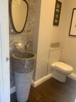 Free Standing Grey Marble Pedestal Sink  Bathroom 90 cm x 40 cm ( Cono Model )