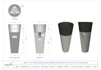 Free Standing Grey Marble Pedestal Sink  Bathroom 90 cm x 40 cm ( Cono Model )