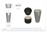 Free Standing Grey Marble Pedestal Sink  Bathroom 90 cm x 40 cm ( Cono Model )