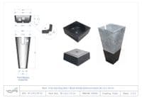 Free Standing Nero / Black Marble Bathroom Basin 90 cm x 40 cm Pyramid model.