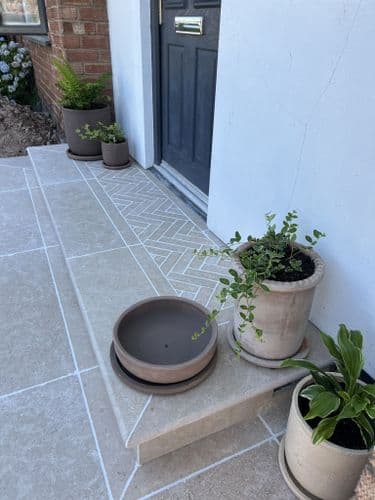 Djion Limestone Slim Setts | Djion Patio Herringbone  | Limestone tumbled | Limestone Flags | UK  |