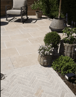 Djion Limestone Slim Setts | Djion Patio Herringbone  | Limestone tumbled | Limestone Flags | UK  |