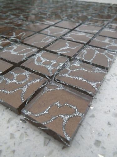 Galaxy Brown & Silver Glass Bathroom Mosaics