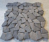 Genoa Grey Interlocking Tumbled Natural Stone Mosaic Tiles only £ 49.99 per m2
